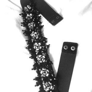 Amour Bows black sparkly rose stretch belt